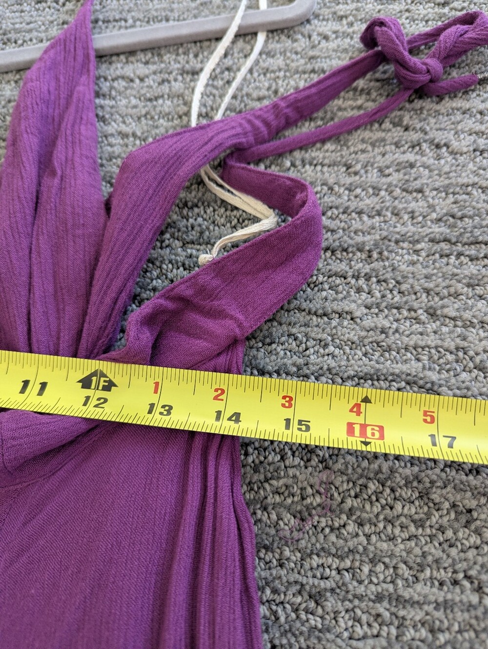 Free People Lille Maxi Halter Dress Seam Slits Back Tie Bell Accents - Picture 10 of 12